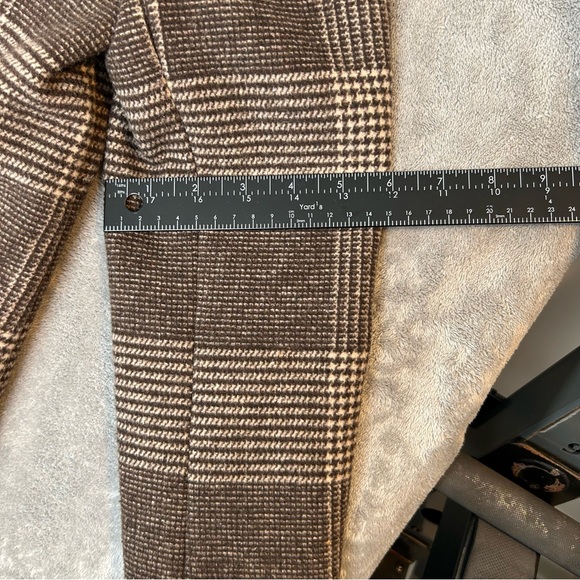 Abercrombie & Fitch The A&F Dad Coat Plaid Brown Long Overcoat Women's XXSP - Picture 13 of 16